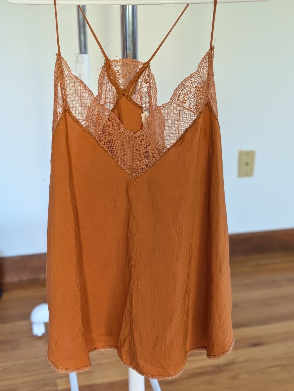 Lovestitch Rust Orange Lace Cami Tank Top – Size Large